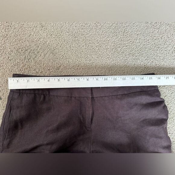 LOFT MARISA FIT LINEN BLEND WODE LEG PANTS BROWN SIZE 6P - Picture 9 of 10